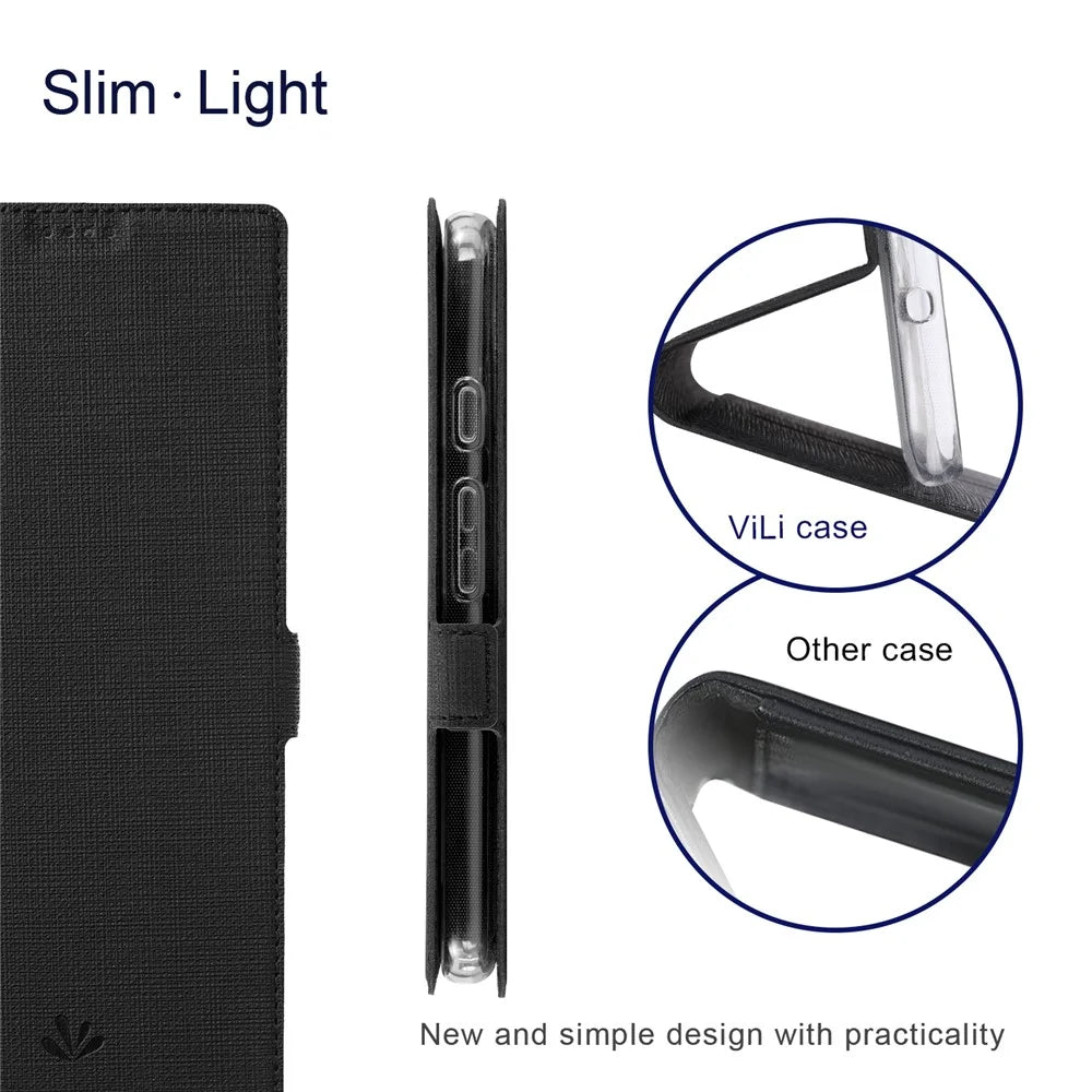 VILI K Series Cross Texture Leather Phone Wallet Stand Cover Case for Google Pixel 4a 5G - Black - 4