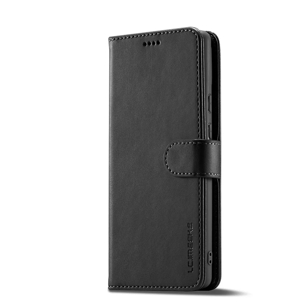 LC.IMEEKE Folio Stand PU Leather Wallet Flip Protective Phone Case Cover for Google Pixel 6 Pro - Black - 2