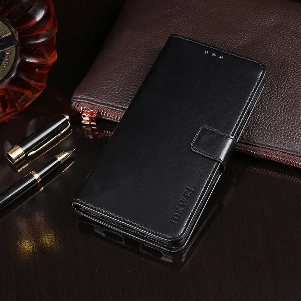 IDEWEI Anti-dust Mobile Phone Bag Case PU Leather + TPU Protection Stand Phone Case for Google Pixel 6 Pro - Black - 2