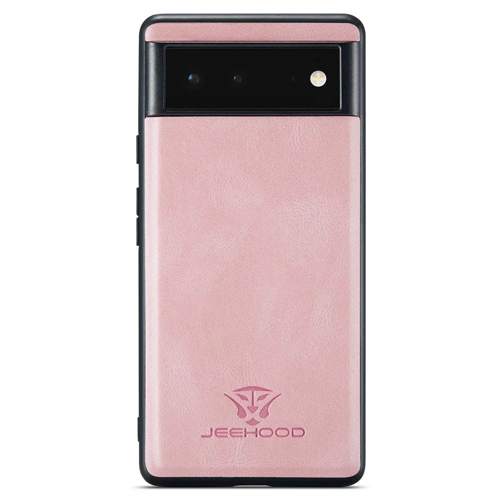 JEEHOOD Detachable Wallet Phone Case for Google Pixel 7 5G Kickstand PU Leather Coated TPU Shell - Rose Gold - 5