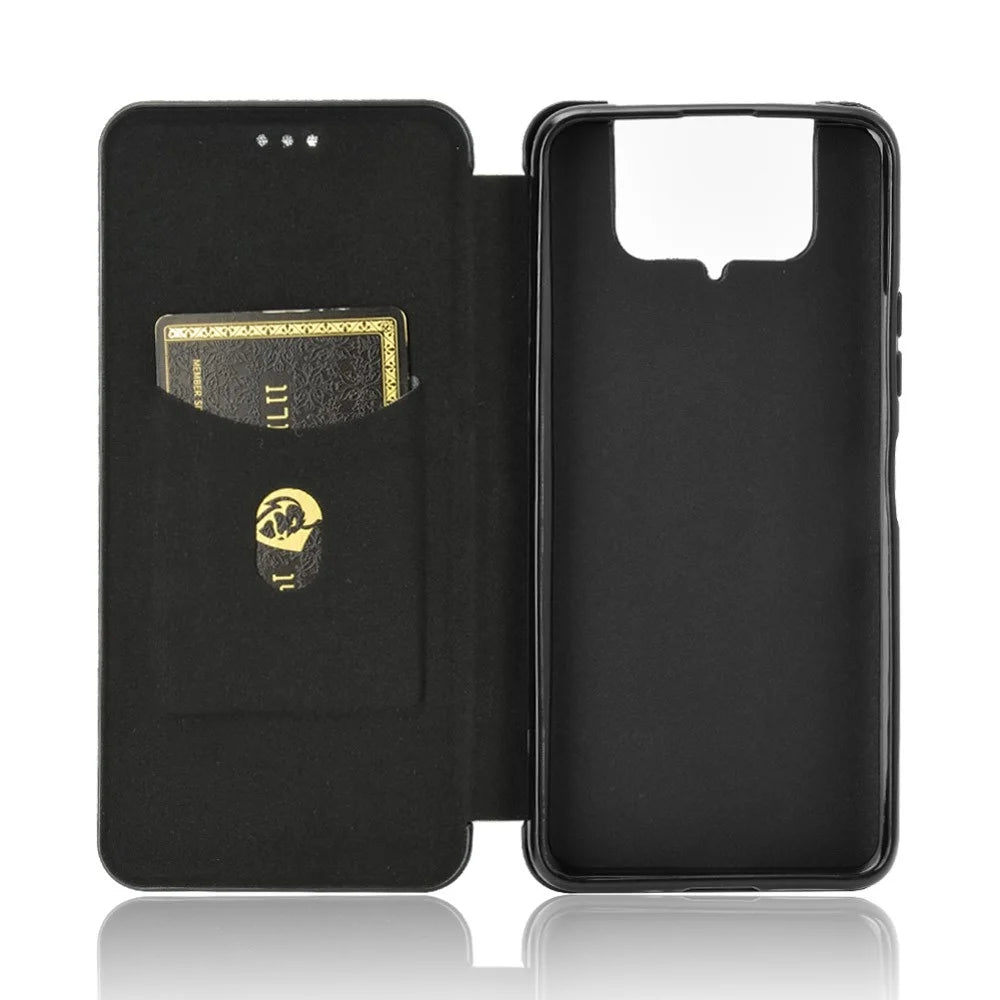 Auto-absorbed Carbon Fiber Texture Stand Leather Case with Card Slot for Asus Zenfone 7 ZS670KS/7 Pro ZS671KS - Black - 5