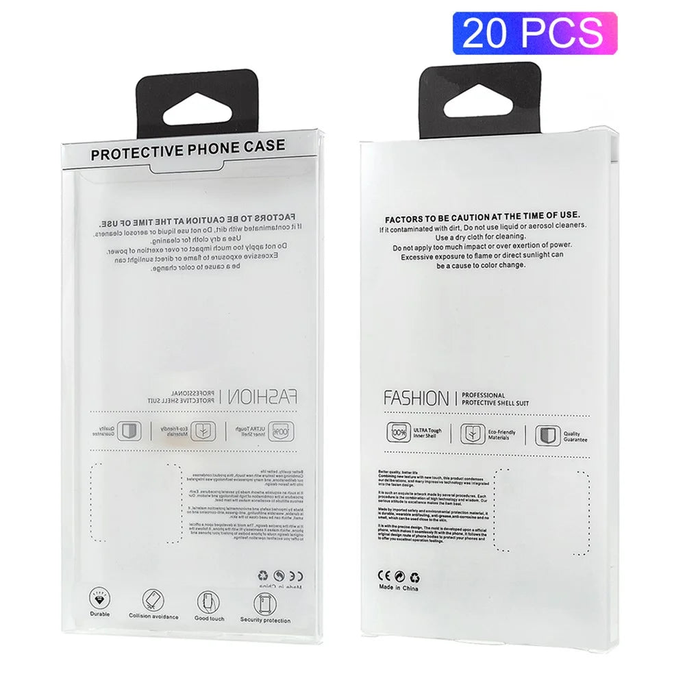 20pcs/Set PET Leather Phone Case Packaging Boxes for Mobile Phone Under 6.7 inch, Size: 18x9.6x1.85cm - 1