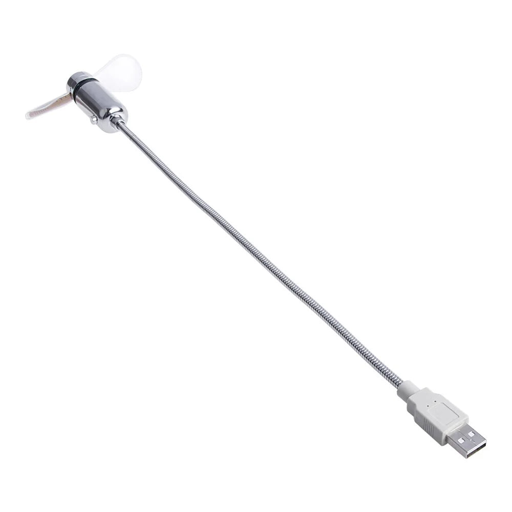 Flexible Gooseneck Mini USB Cooling Fan LED Clock Design Summer Cooler Fan - 3