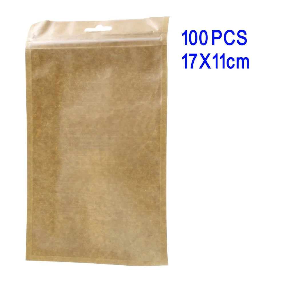 100Pcs/Lot Matte Clear Retail Package PP Ziplock Bags for iPhone 7 Plus Cases, 17 x 11cm - 1