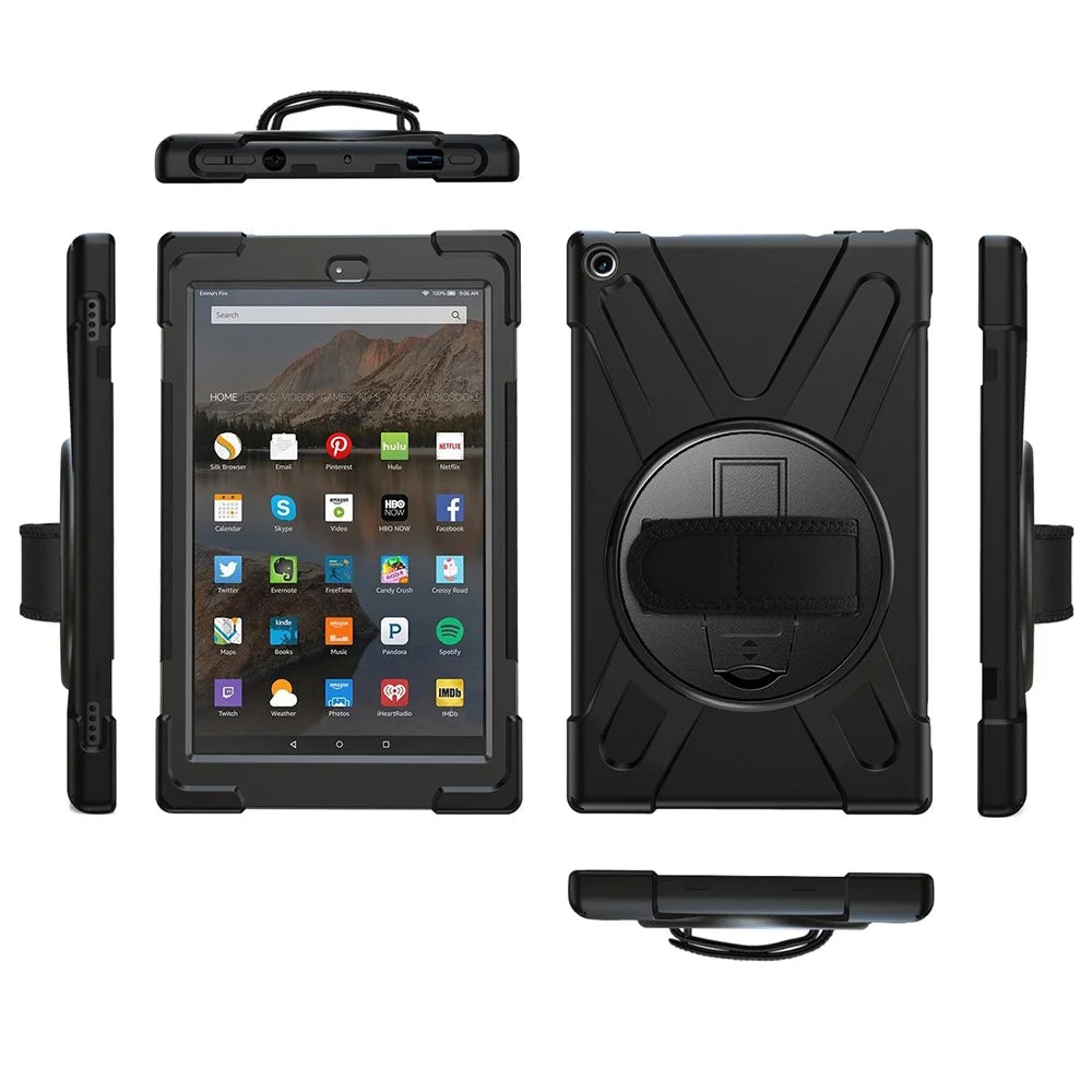 [X-Shape] PC + Silicone Combo Tablet Case for Amazon Fire HD 10 (2018) / (2017) - Black - 2