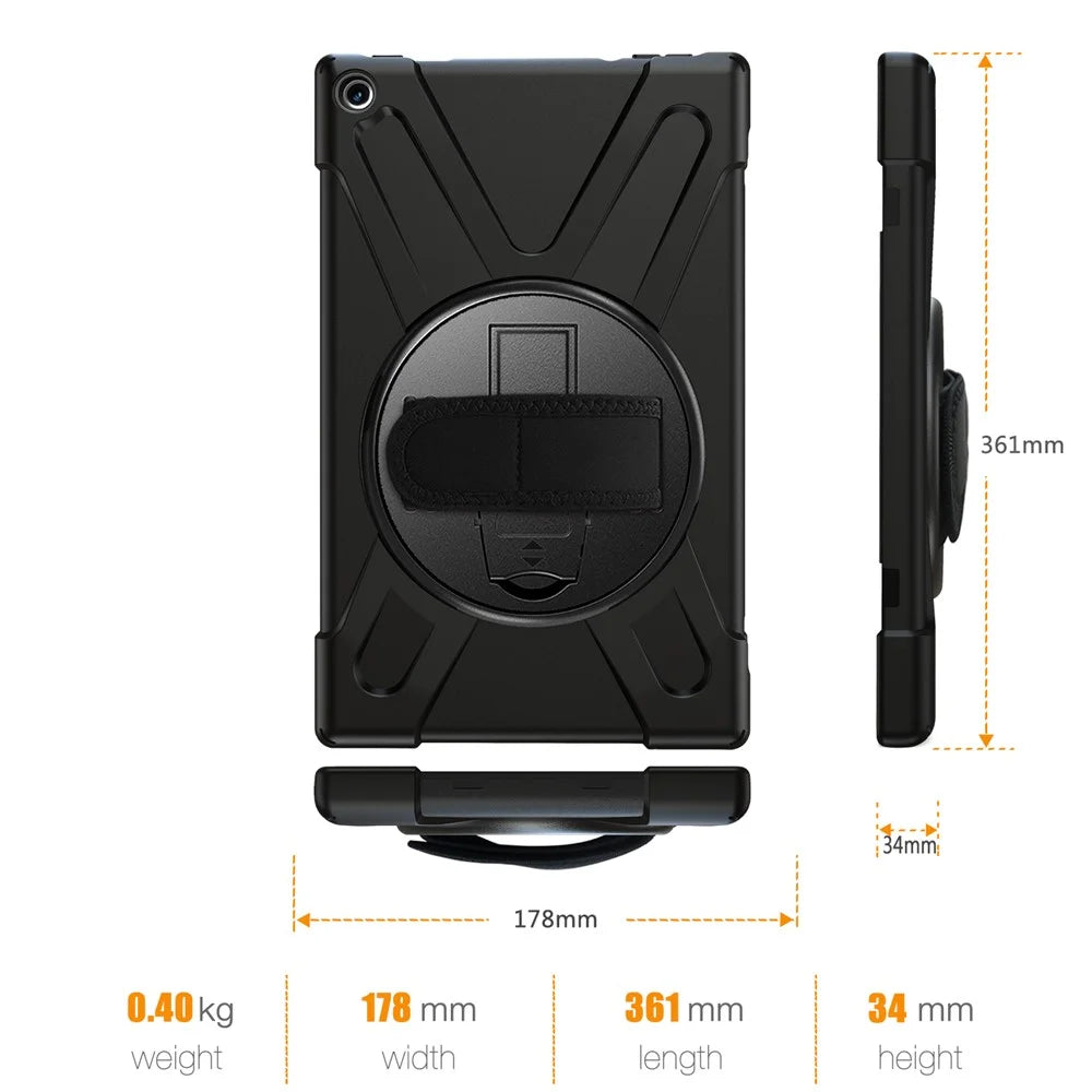 [X-Shape] PC + Silicone Combo Tablet Case for Amazon Fire HD 10 (2018) / (2017) - Black - 3