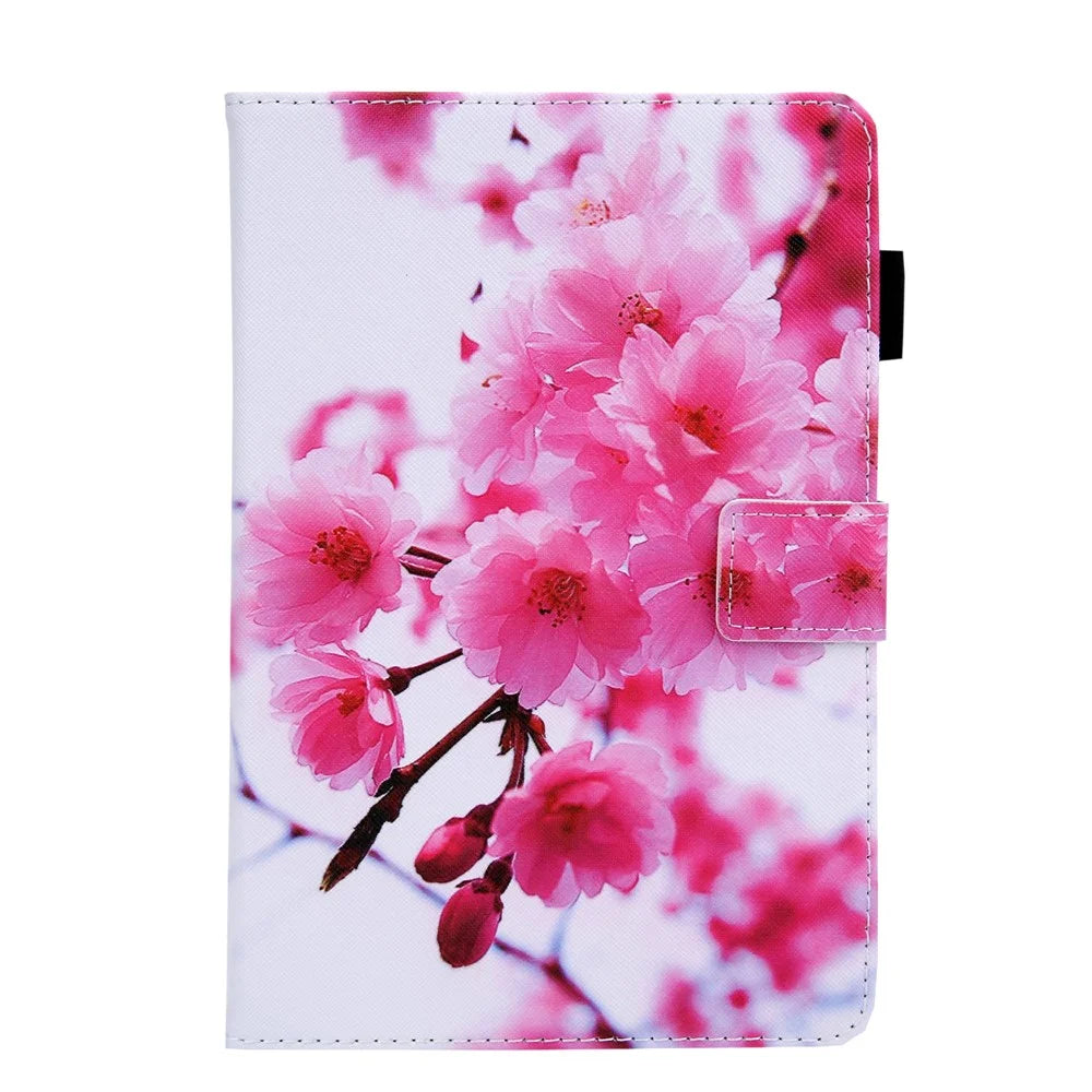 Foldable Stand Card Slots Design Pattern Printing Full Protection Leather Case Cover for Amazon Kindle Paperwhite 5 (2021) - Sakura - 2