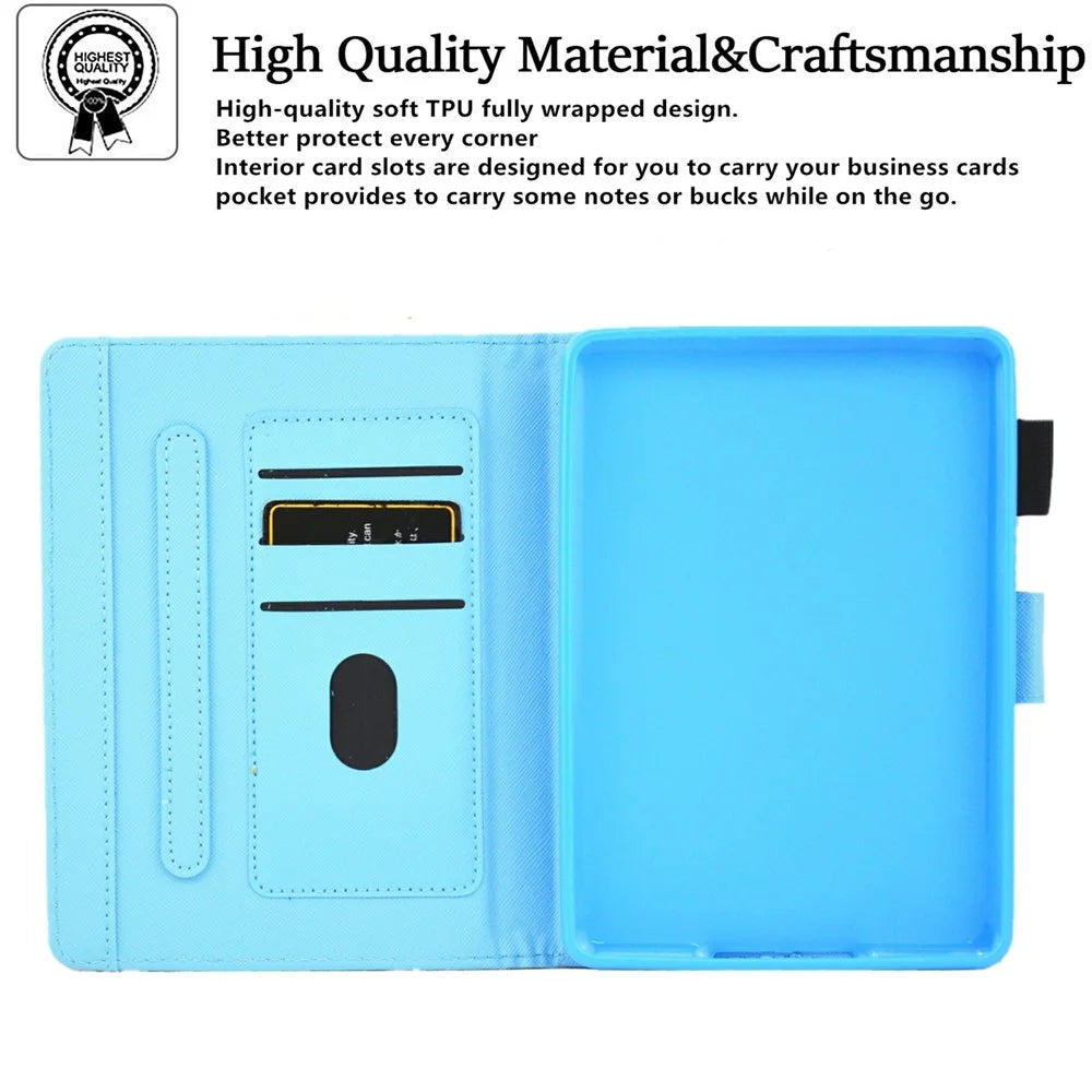 Foldable Stand Card Slots Design Pattern Printing Full Protection Leather Case Cover for Amazon Kindle Paperwhite 5 (2021) - Sakura - 6