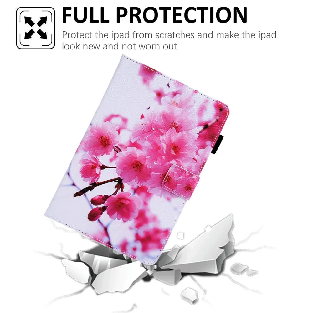 Foldable Stand Card Slots Design Pattern Printing Full Protection Leather Case Cover for Amazon Kindle Paperwhite 5 (2021) - Sakura - 7