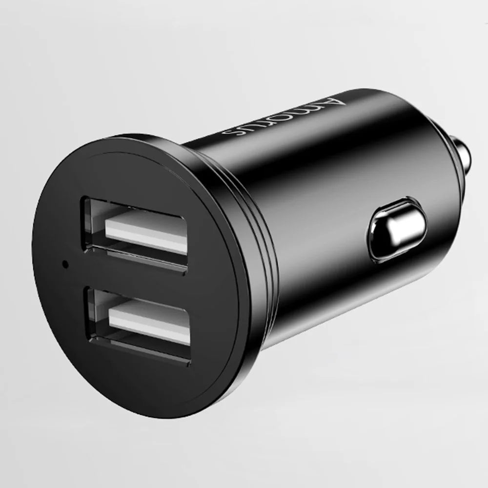 AMORUS CC-56 Dual USB 3.4A Fast Charging Car Charger Adapter for iPhone / Samsung / Huawei - Black - 6