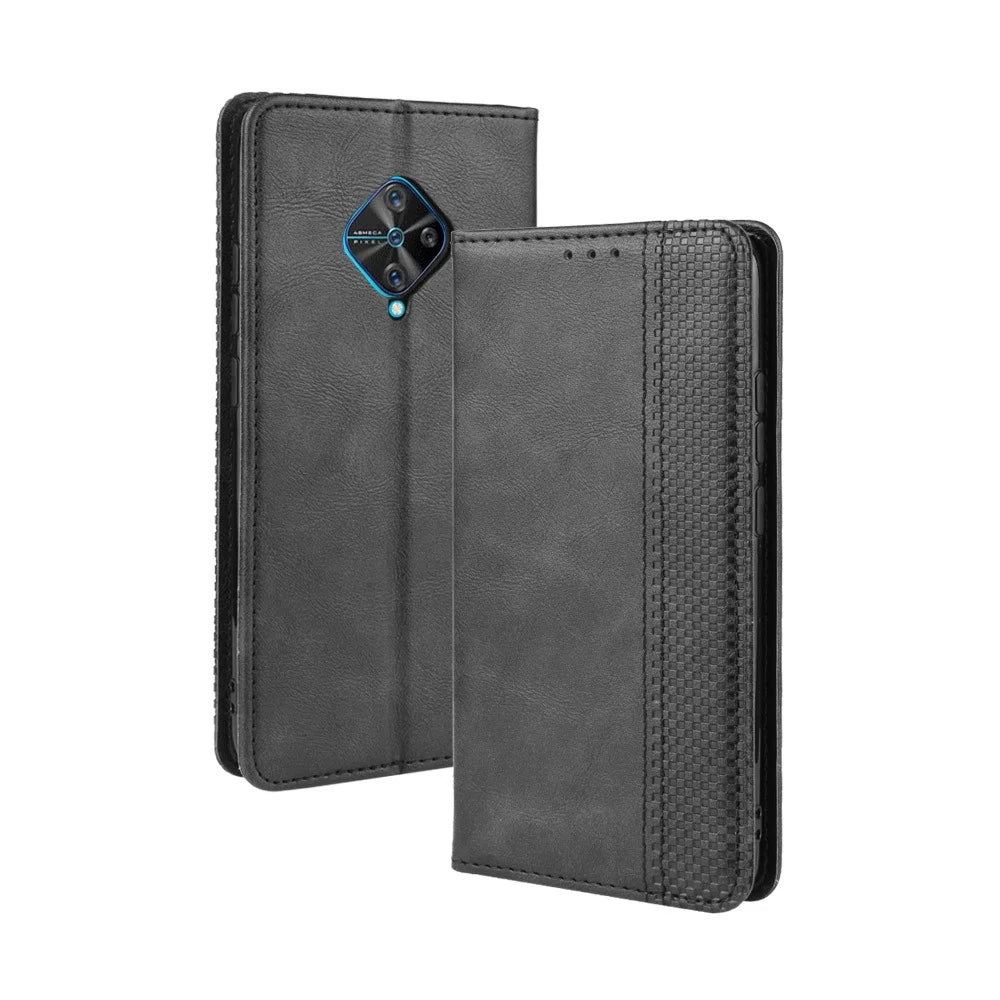 Vintage Style Leather Wallet Cell Phone Cover for vivo V17 (Russia Version)/S1 Pro - Black - 7