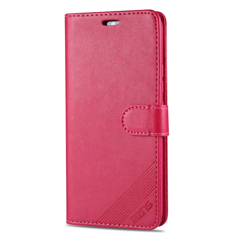 AZNS PU Leather Wallet Mobile Cover for vivo U3/Y19/Y5s - Rose - 2