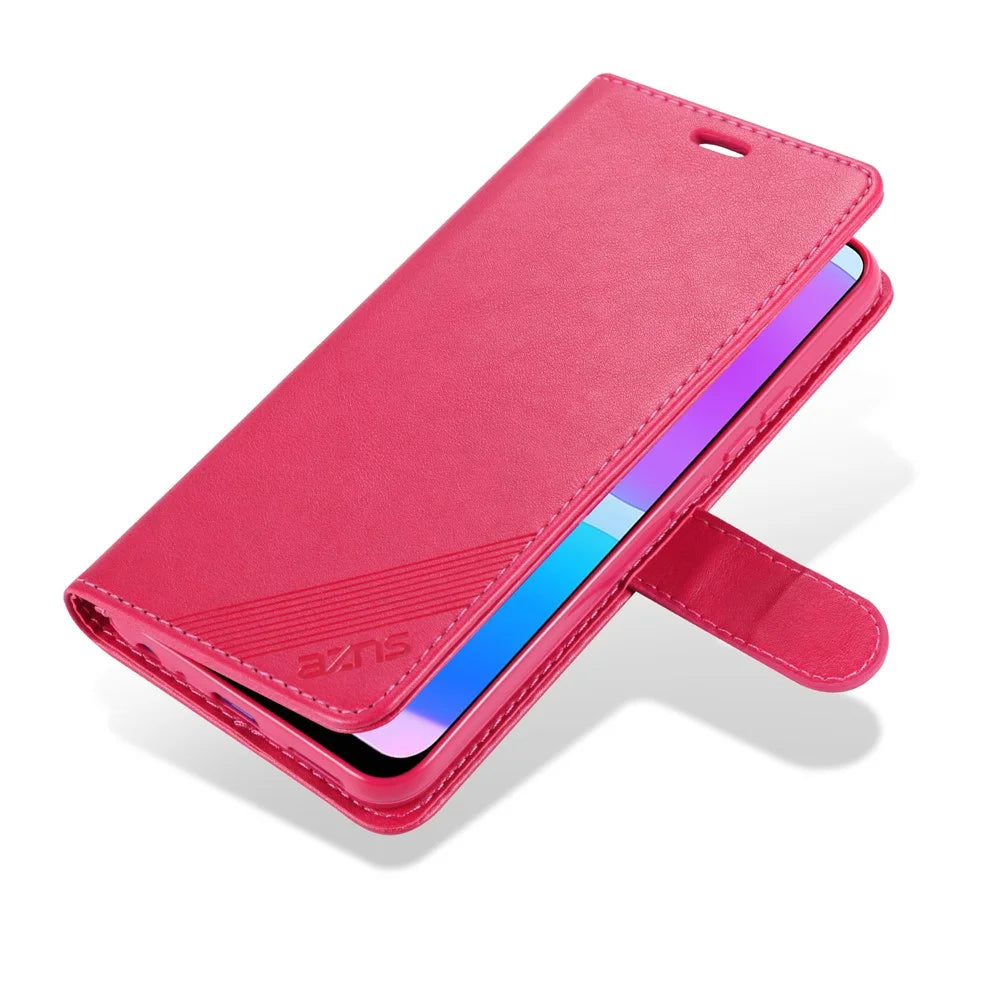 AZNS PU Leather Wallet Mobile Cover for vivo U3/Y19/Y5s - Rose - 4