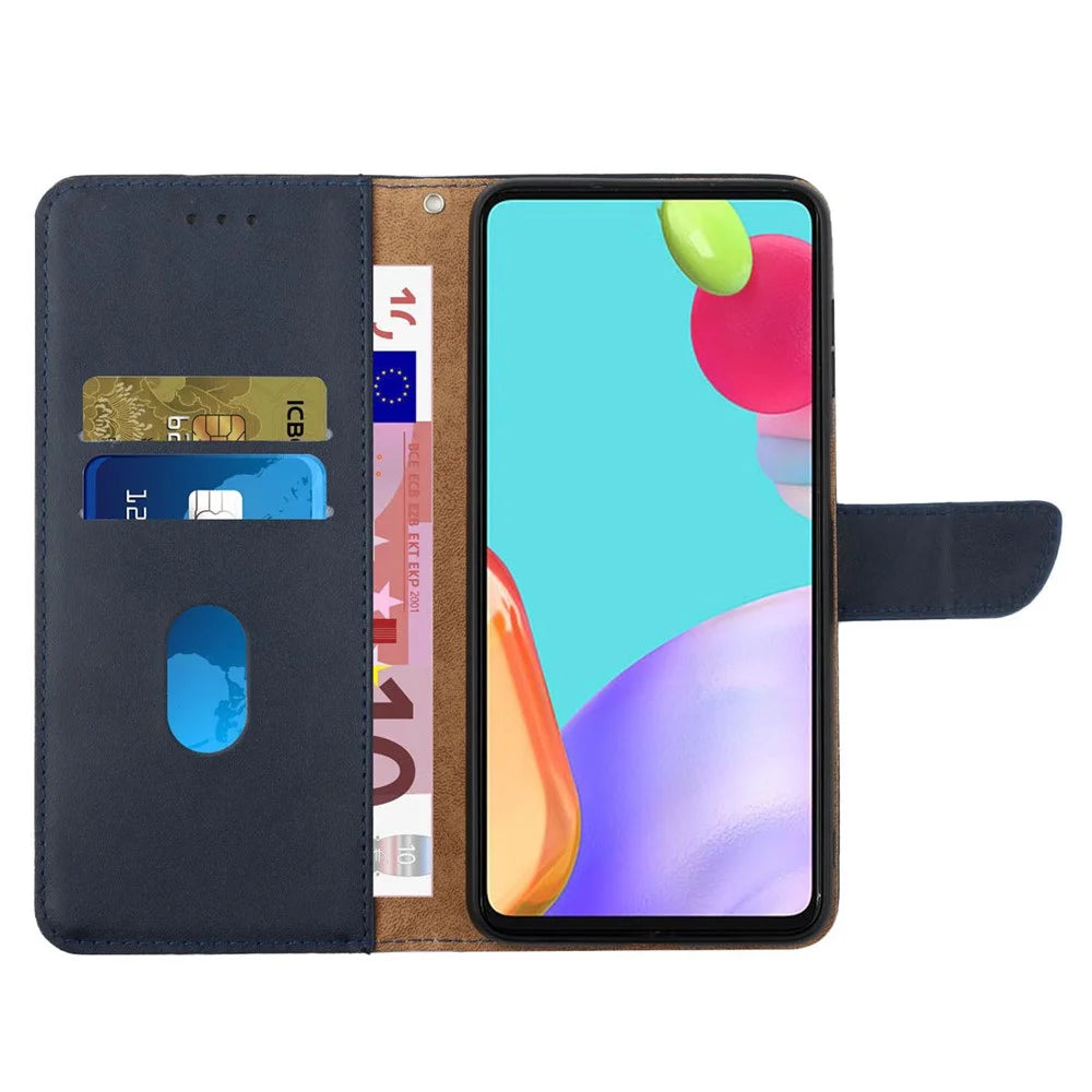 For Realme 9 Pro+ 5G/9 4G Anti-fall Shockproof Nappa Texture Wallet Case Genuine Leather Mobile Phone Protector with Stand - Blue - 2