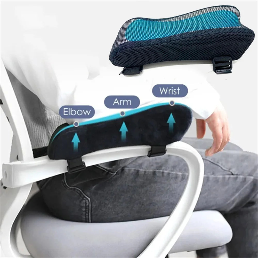 Built-In Gel Sheet Memory Foam Armrest Pad Home Office Seat Armrest Pillow for Wheelchair - 2