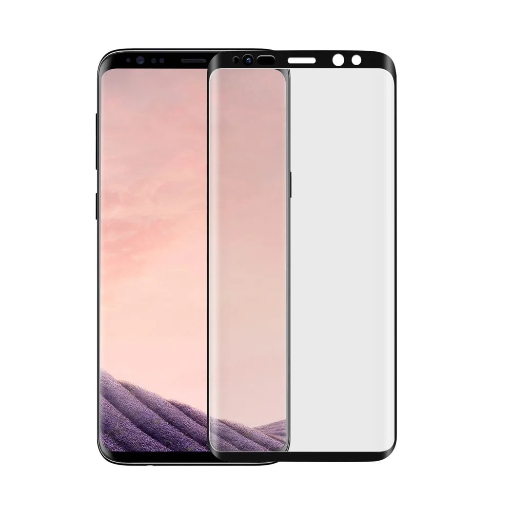 For Samsung Galaxy S9 0.26mm 9H Curved Silk Print Tempered Glass Full Screen Guard Film - Black - 1