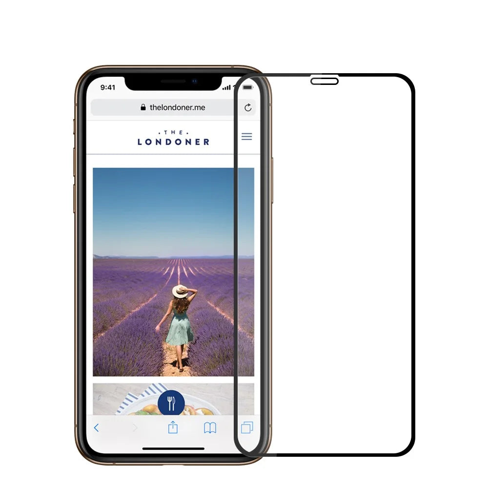 MOFI 9H Anti-burst 2.5D Arc Edge Full Size Tempered Glass Screen Protective Film for iPhone (2019) 6.1" / XR 6.1 inch - Black - 1