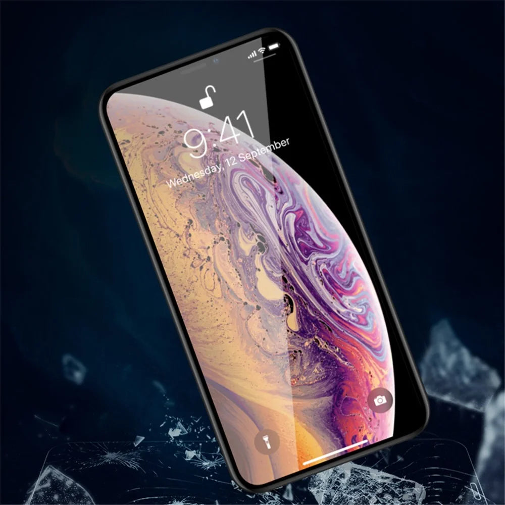 MOCOLO 3D Curved Full Glue Cold Carving Tempered Glass Screen Protector for iPhone (2019) 6.5" / XS Max 6.5 inch - Black - 4