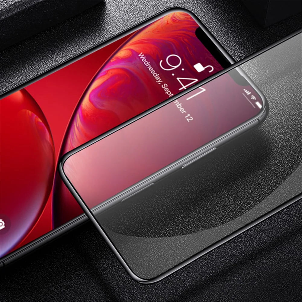 AMORUS 3D Curved Tempered Glass Full Screen Protector for iPhone (2019) 6.1 inch / XR 6.1 inch - Black - 2