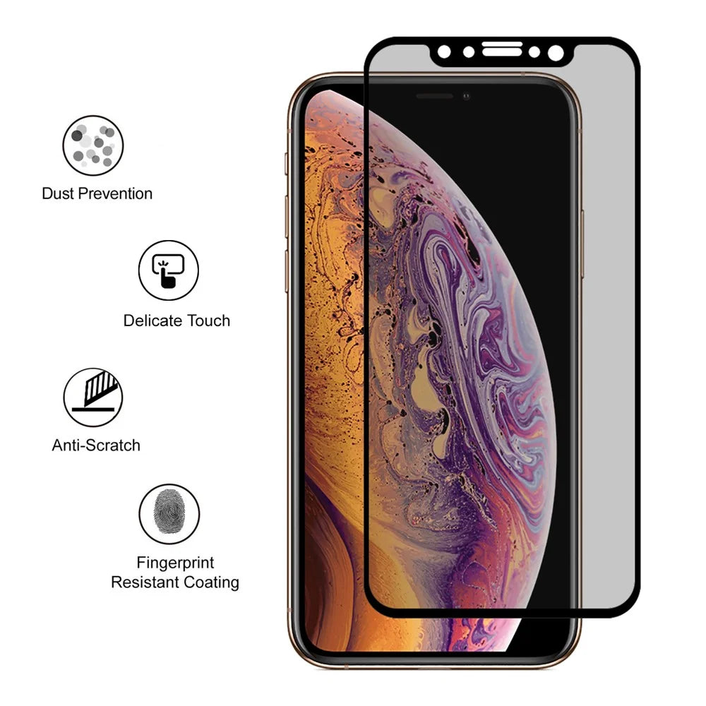 HAT PRINCE 0.26mm 9H 2.5D Privacy Protection Full Screen Tempered Glass Guard Film for iPhone (2019) 6.5" / XS Max 6.5 inch - 2