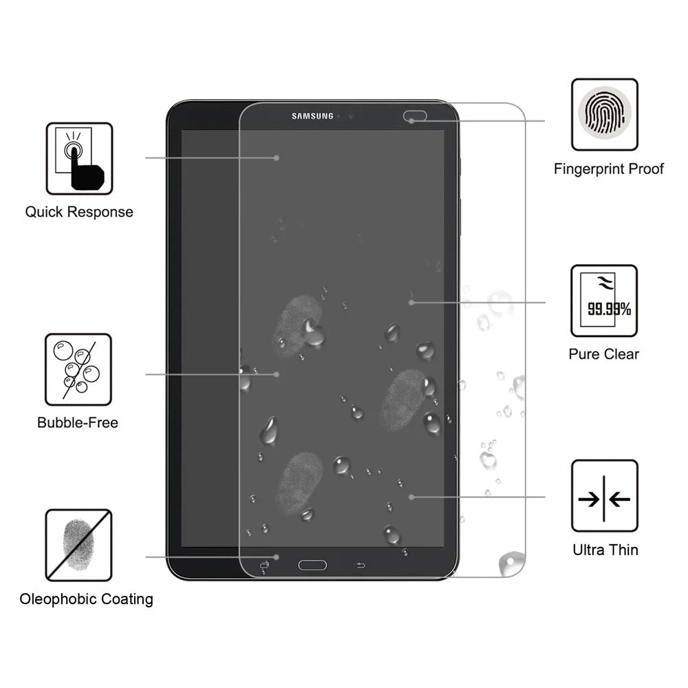 0.25mm Arc Edge 9H Full Screen Covering Tempered Glass Protection Film for Samsung Galaxy Tab A 10.1 (2016) T580 - 2