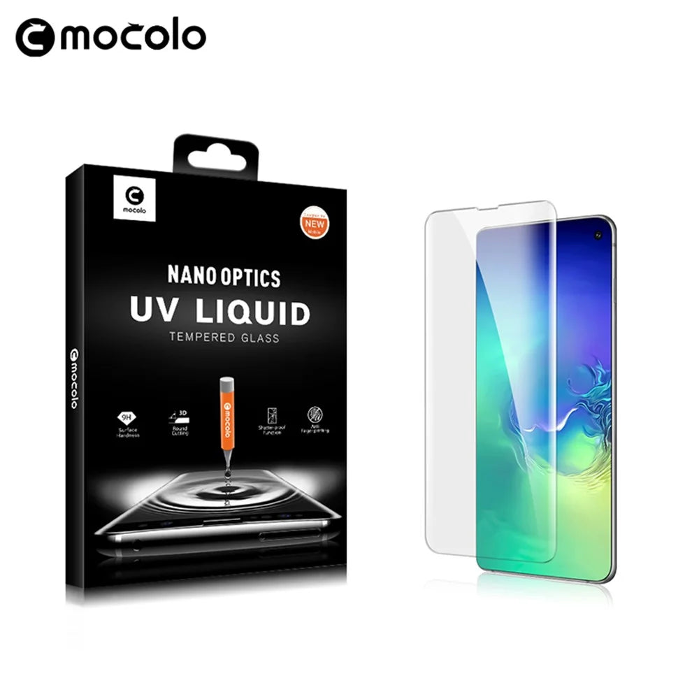 MOCOLO for Samsung Galaxy S10 5G 3D Curved [UV Light Irradiation] Full Cover Tempered Glass Screen Protector UV Film - 3
