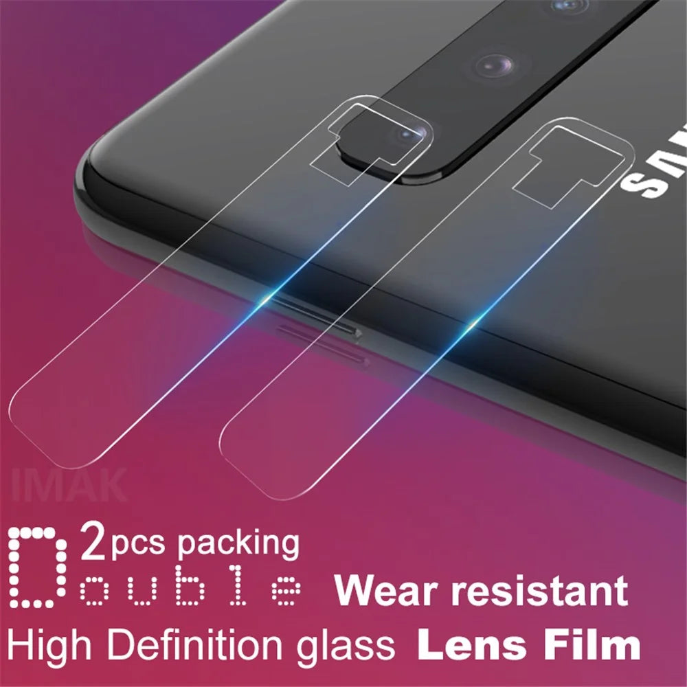 IMAK 2Pcs/Pack High Definition Clear Glass Camera Lens Protector for Samsung Galaxy S10 Plus - 2