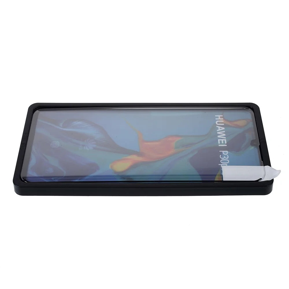 RURIHAI for Huawei P30 Pro 3D Edge Full Coverage Full Glue Tempered Glass Film + Screen Protector Pushing Plate + Roller - Black - 6