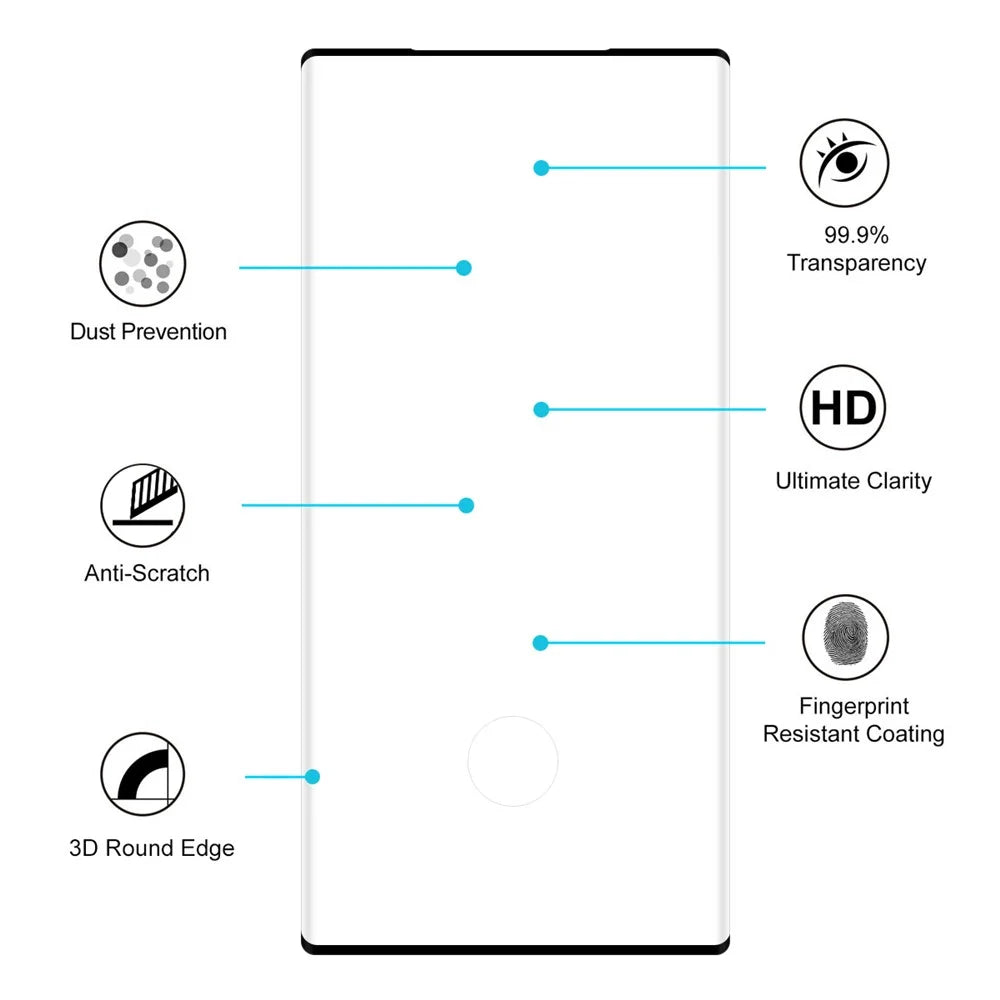 HAT PRINCE for Samsung Galaxy Note 10 Plus / Note 10 Plus 5G 3D 0.26mm Full Screen Tempered Glass Film - Black - 4
