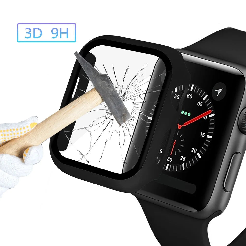 HAT PRINCE For Apple Watch Series SE3 / SE2 / SE1 /  6 / 5 / 4 40mm PC Frame + Tempered Glass Protector Watch Case - Black - 2