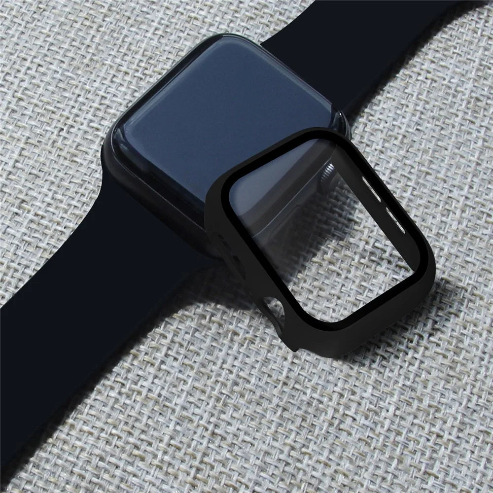 HAT PRINCE For Apple Watch Series SE3 / SE2 / SE1 /  6 / 5 / 4 40mm PC Frame + Tempered Glass Protector Watch Case - Black - 7