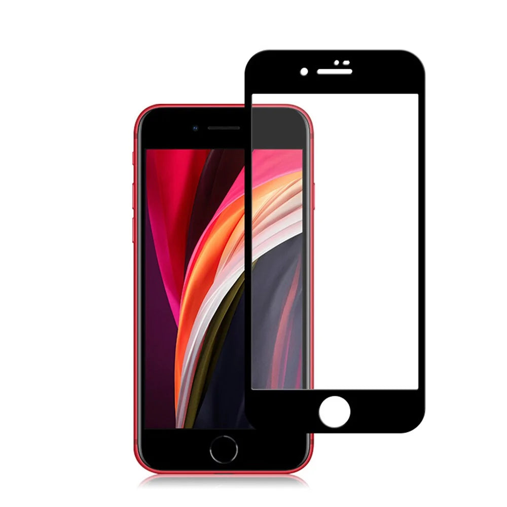 MOCOLO Silk Print Complete Covering Tempered Glass Screen Film for iPhone SE (2nd Generation) / 8 / 7 4.7" - Black - 1