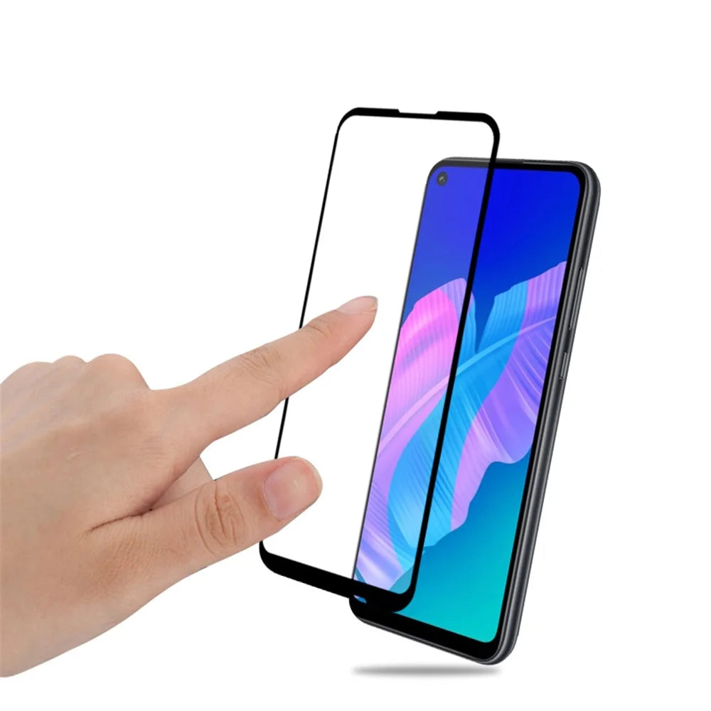 AMORUS Silk Printing Anti-explosion Tempered Glass Full Screen Film [Full Glue] for Huawei P40 lite E / Y7p / Honor 9C - 3