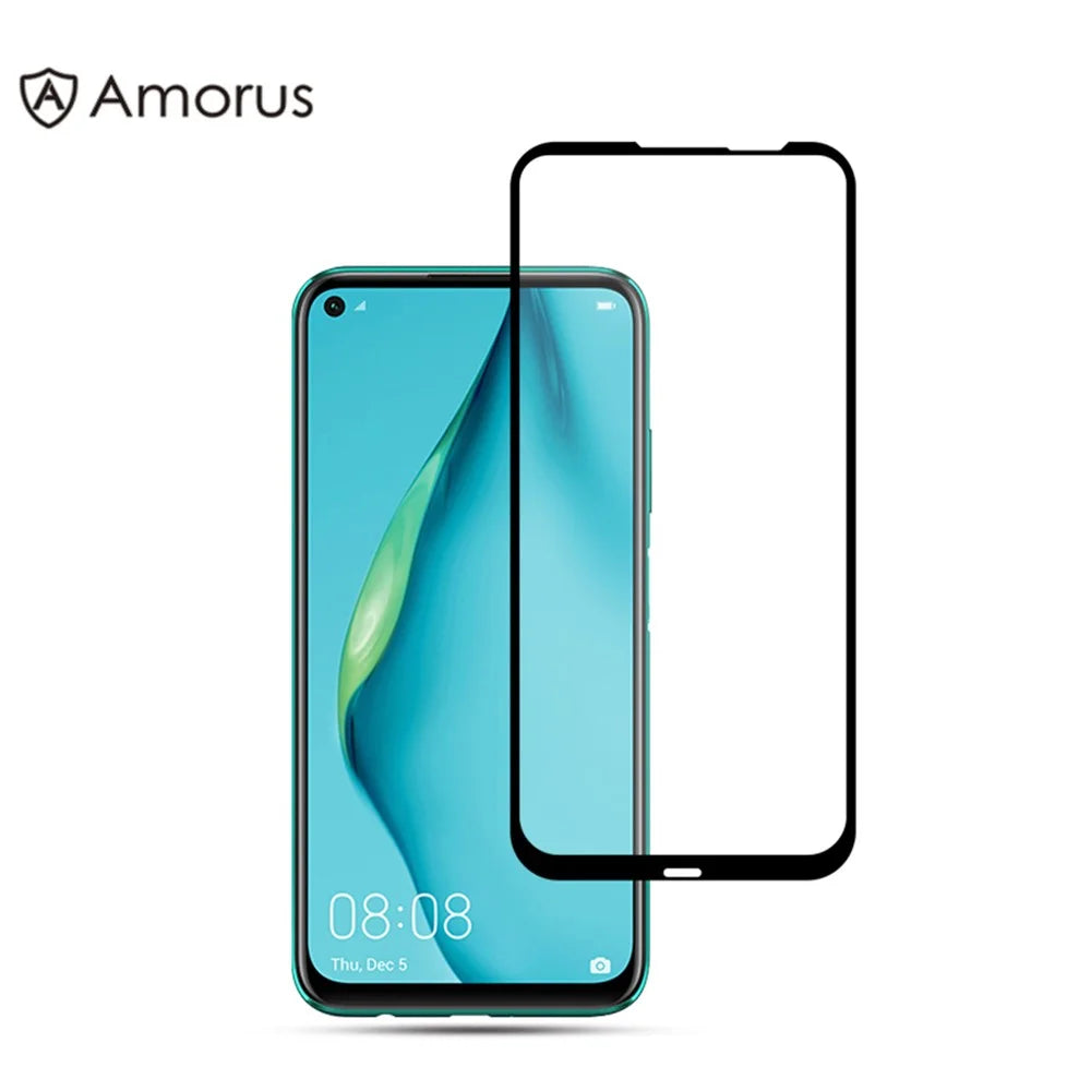 AMORUS Silk Printing Anti-explosion Tempered Glass Full Screen Film [Full Glue] for Huawei P40 lite / Nova 7i / Nova 6 SE - 1