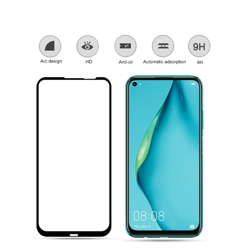 AMORUS Silk Printing Anti-explosion Tempered Glass Full Screen Film [Full Glue] for Huawei P40 lite / Nova 7i / Nova 6 SE - 2