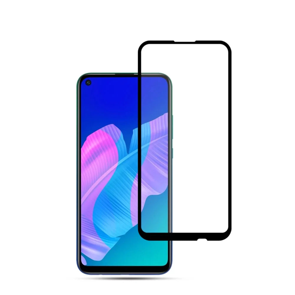 MOCOLO for Huawei P40 lite E / Y7p [Full Glue] Silk Printing Tempered Glass Full Screen Protector Anti-explosion - Black - 1