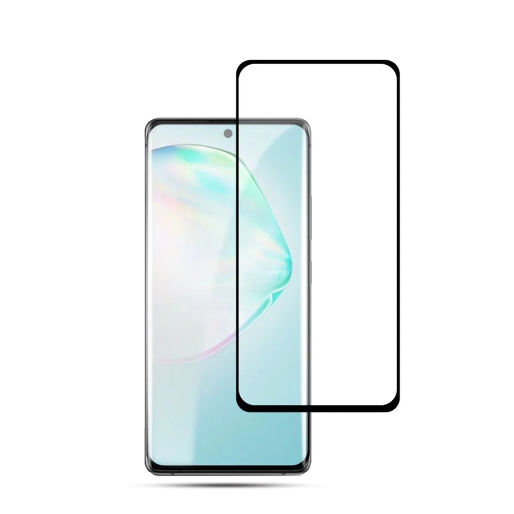 MOCOLO Silk Printing Tempered Glass Full Screen Covering Film [Full Glue] for Samsung Galaxy A91/S10 Lite - Black - 1
