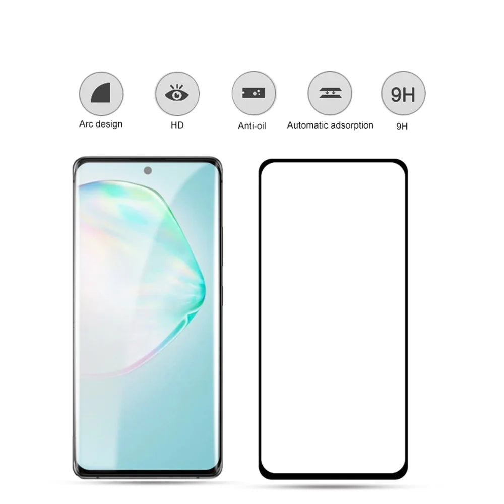 MOCOLO Silk Printing Tempered Glass Full Screen Covering Film [Full Glue] for Samsung Galaxy A91/S10 Lite - Black - 2
