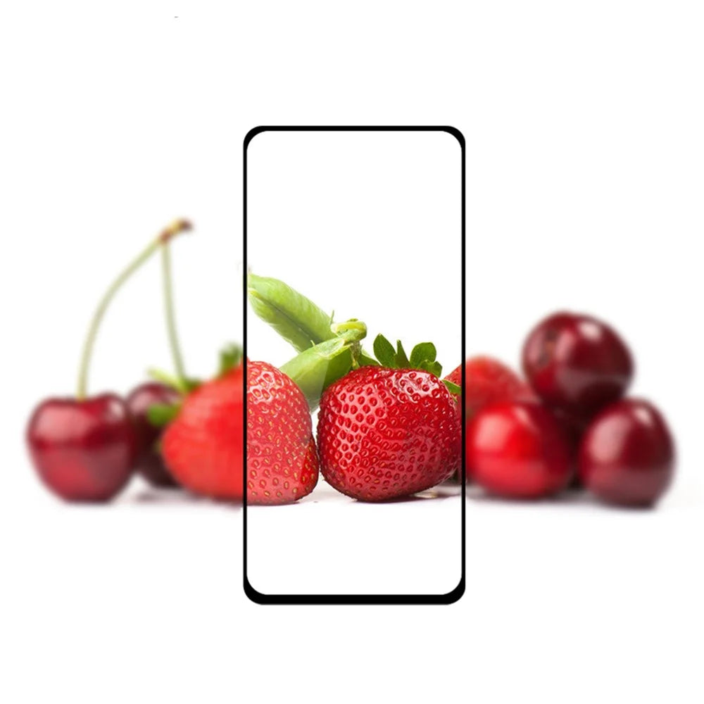 MOCOLO Silk Printing Tempered Glass Full Screen Covering Film [Full Glue] for Samsung Galaxy A91/S10 Lite - Black - 3