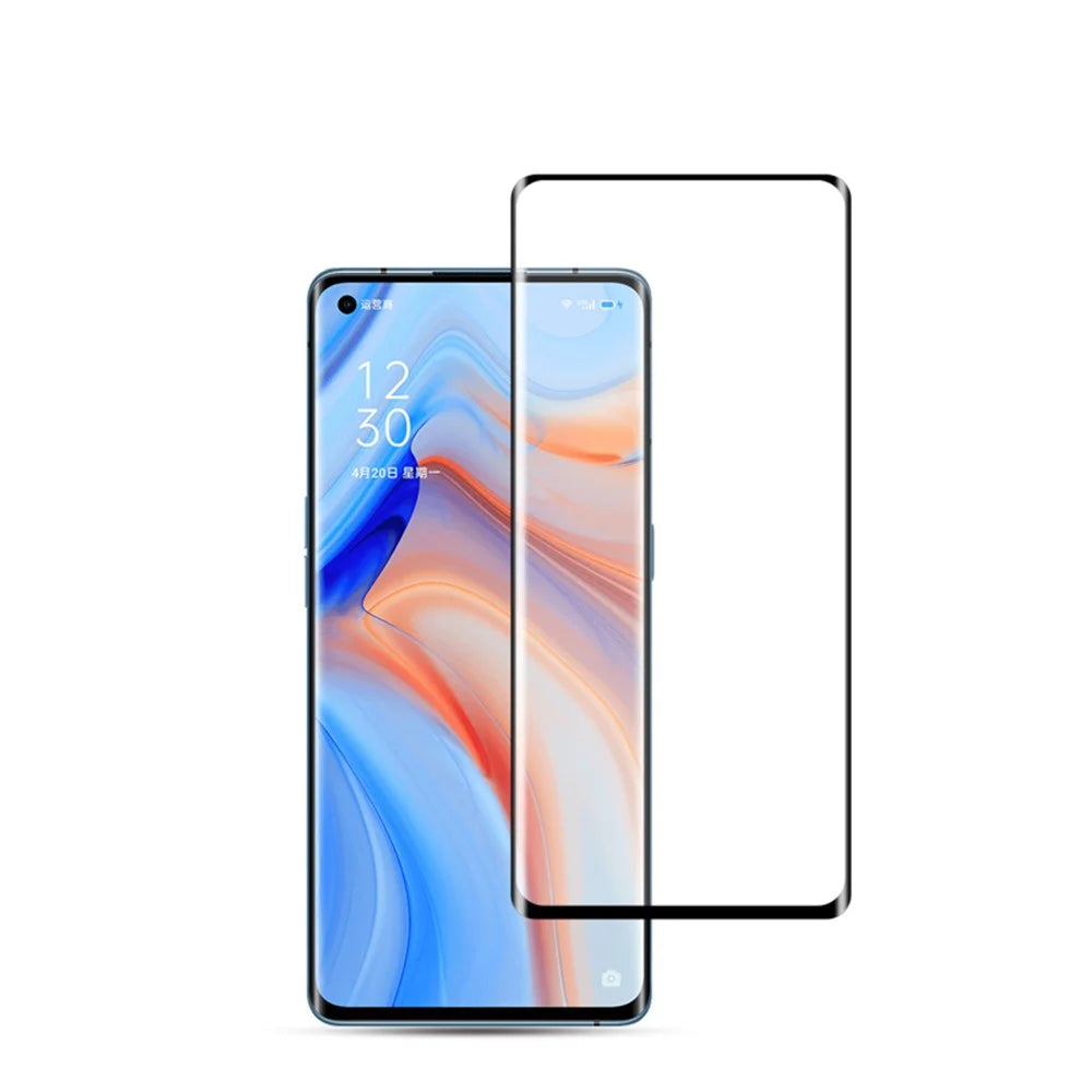 MOCOLO 3D Curved Screen Protector for OnePlus 8/Oppo Reno 3 Pro 5G/Reno4 Pro 5G/Reno 5 Pro 5G, Full Coverage Full Glue HD Tempered Glass Film - 1