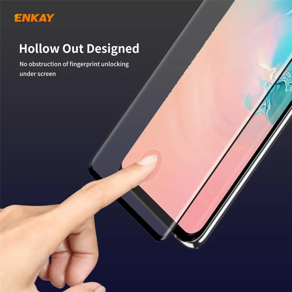ENKAY 0.26mm 9H 3D Curved Full Glue Tempered Glass Full Screen Film for Samsung Galaxy S10 - 5
