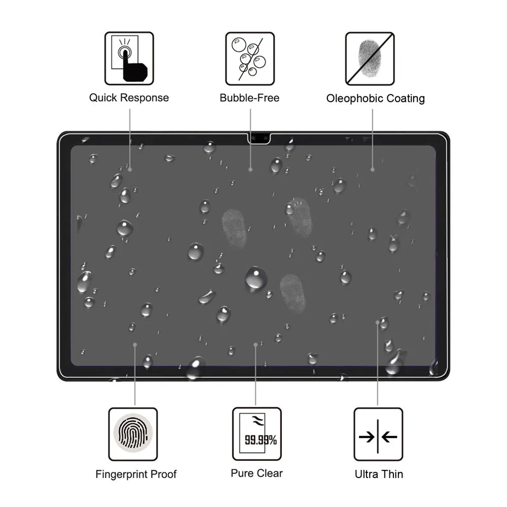Anti-fingerprint Dust-proof Full Coverage Tempered Glass Screen Protector Film [Straight Edge] for Samsung Galaxy Tab A7 10.4 (2020) / (2022) T500 - 2