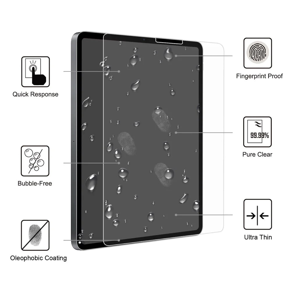 Full Size Tempered Glass Screen Protector Film Cover for iPad Air (2020)/Air (2022) 10.9 inch - 2