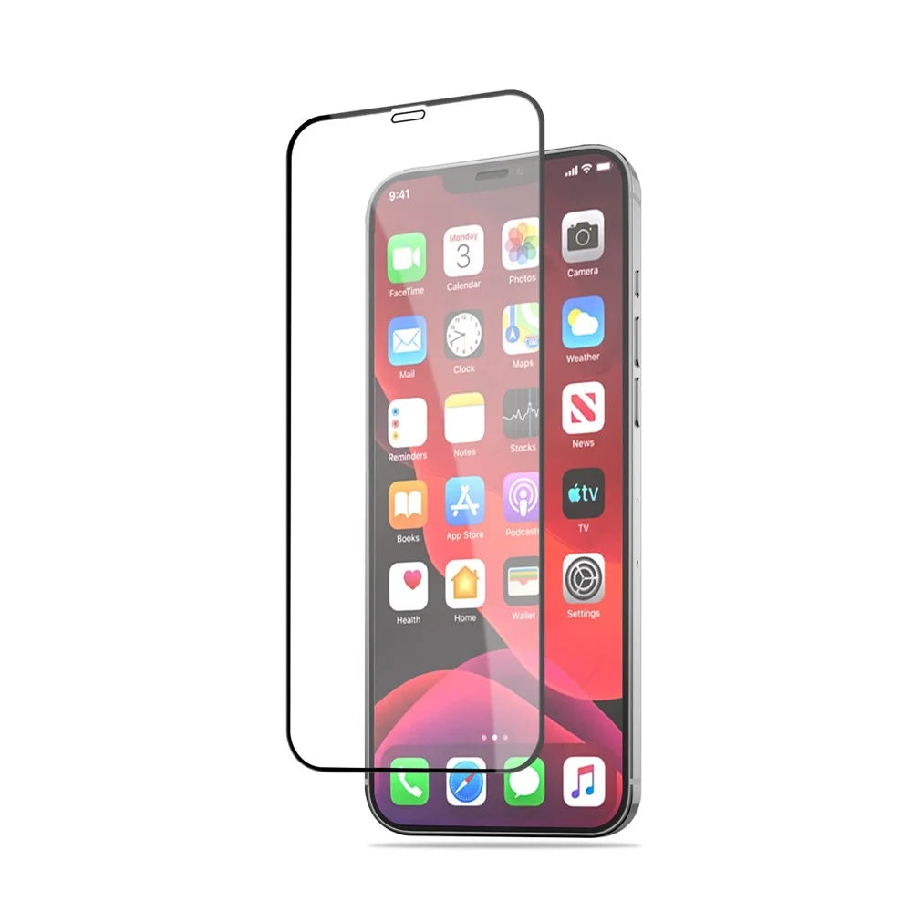 MOCOLO Silk Print HD Tempered Glass Full Glue Full Coverage Screen Protector for iPhone 12 5.4 inch - Black - 1