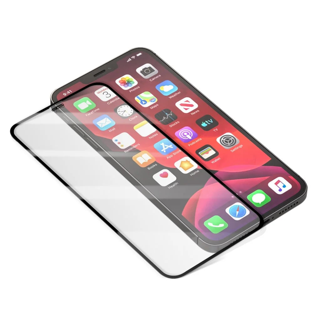 MOCOLO Silk Print HD Tempered Glass Full Glue Full Coverage Screen Protector for iPhone 12 5.4 inch - Black - 2