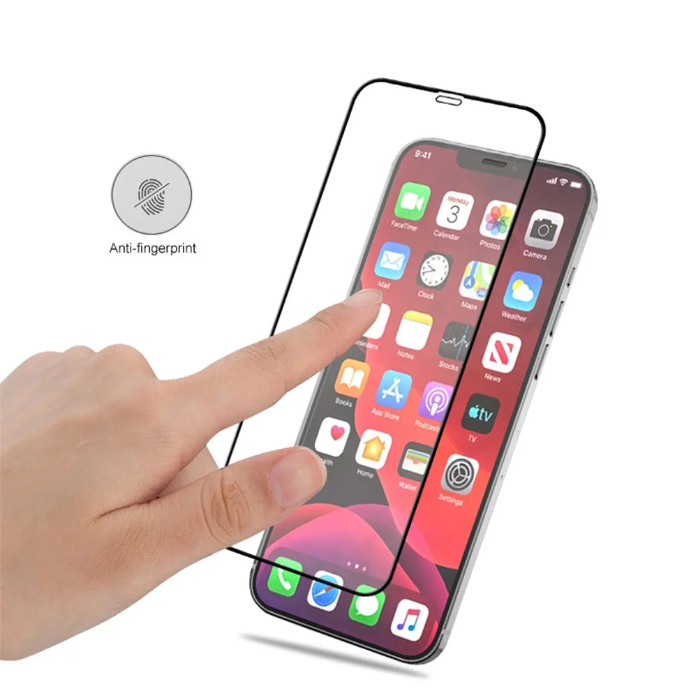 MOCOLO Silk Print HD Tempered Glass Full Glue Full Coverage Screen Protector for iPhone 12 5.4 inch - Black - 5