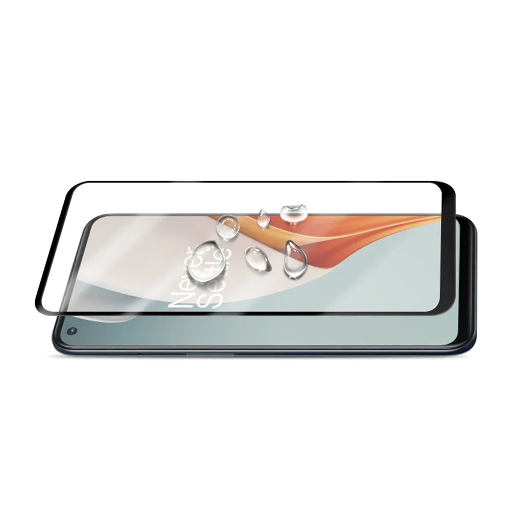 MOCOLO Silk Printing Tempered Glass Screen Protector for OnePlus Nord N10 5G, Full Covering Full Glue Solid Defense Film - Black - 3