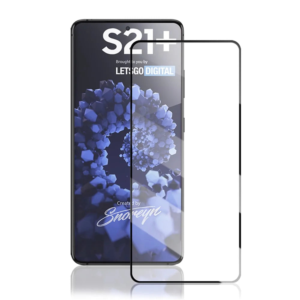 MOCOLO for Samsung Galaxy S21+ Silk Print Full Glue HD Tempered Glass Full Size Screen Film - Black - 1