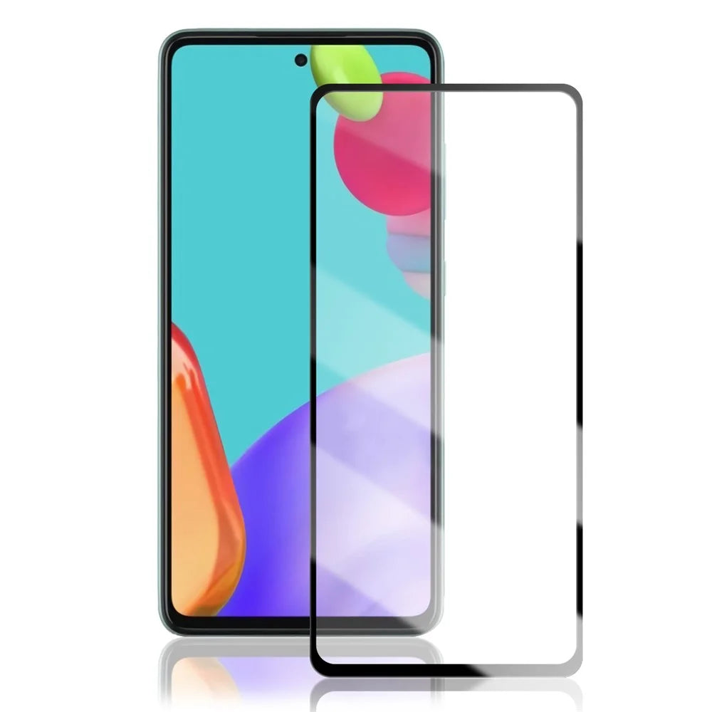 MOCOLO Double Defense Screen Protector for Samsung Galaxy A51 4G /  5G / A52 4G / 5G / A52s 5G / A53 5G, Full Coverage Full Glue Silk Printing HD Tempered Glass Guard Film - Black - 1
