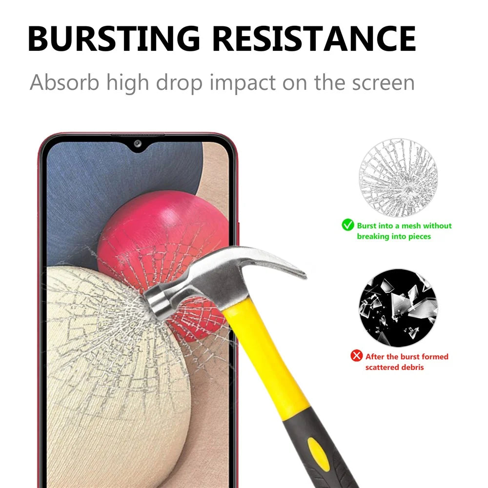Tempered Glass Film Black Edges Screen Protector for Samsung Galaxy A02s (166.5mm) [Complete Covering] [Full Glue] - 2